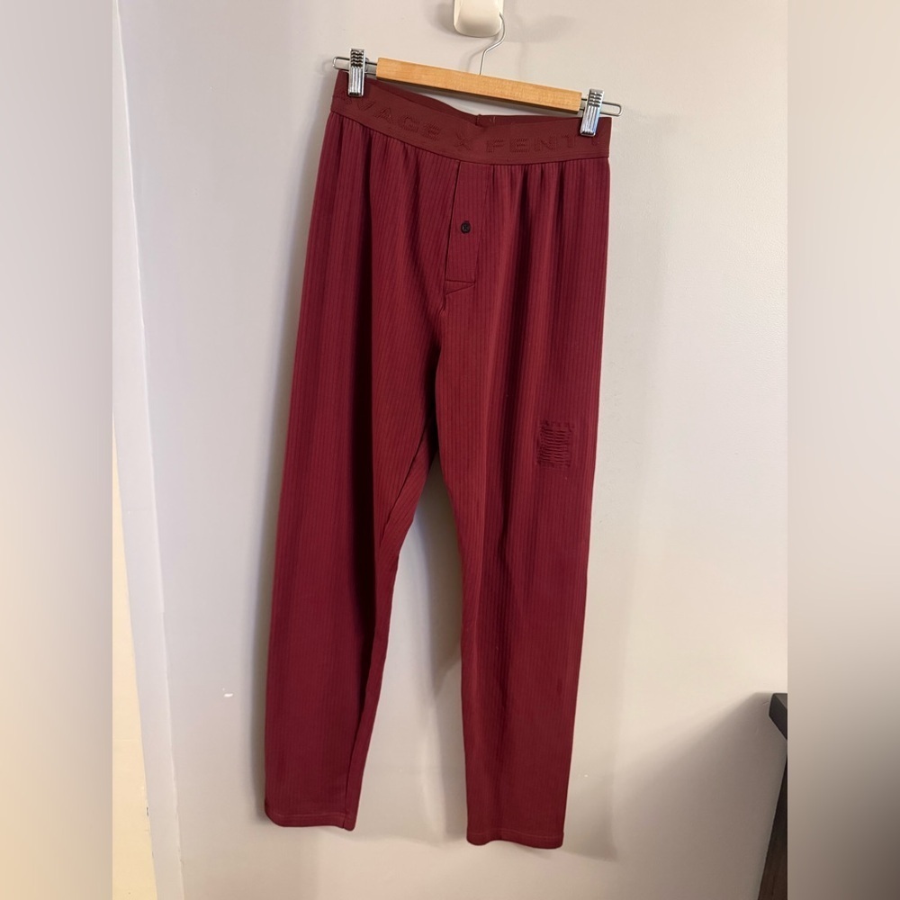 Savage X Fenty Ribbed Lounge Pants – Burgundy – Size Small